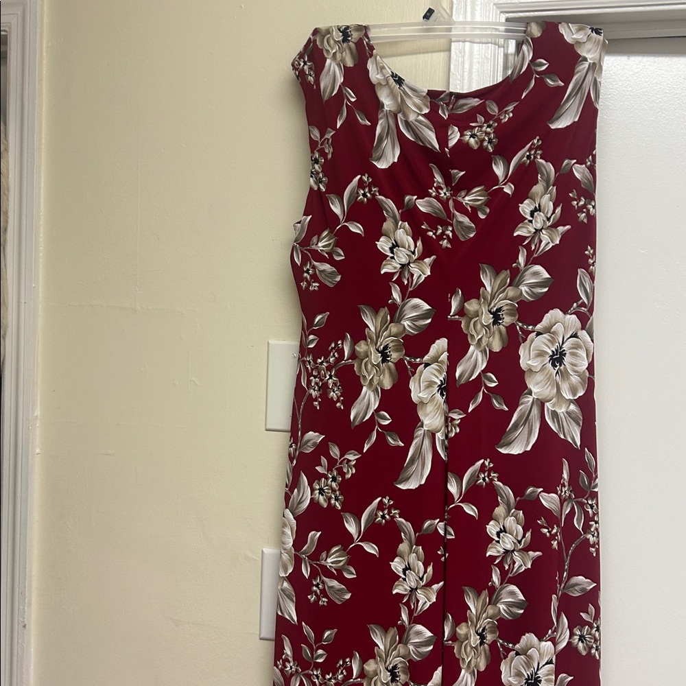 Connected Apparel Floral Maxi Dress - Red and Cream - Picture 6 of 6
